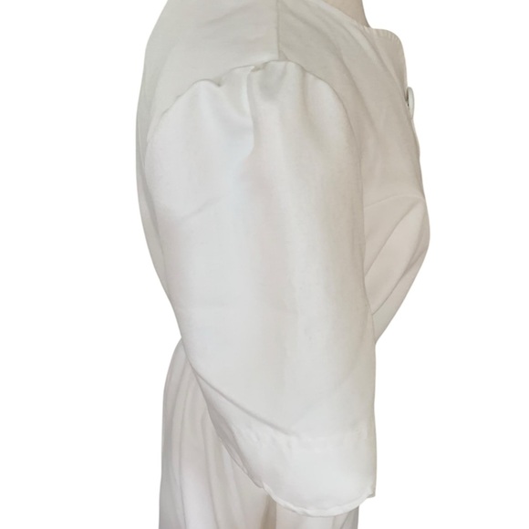 Vintage 90’s Action line white scallop trim button up dress with pockets size 8 - Picture 5 of 13